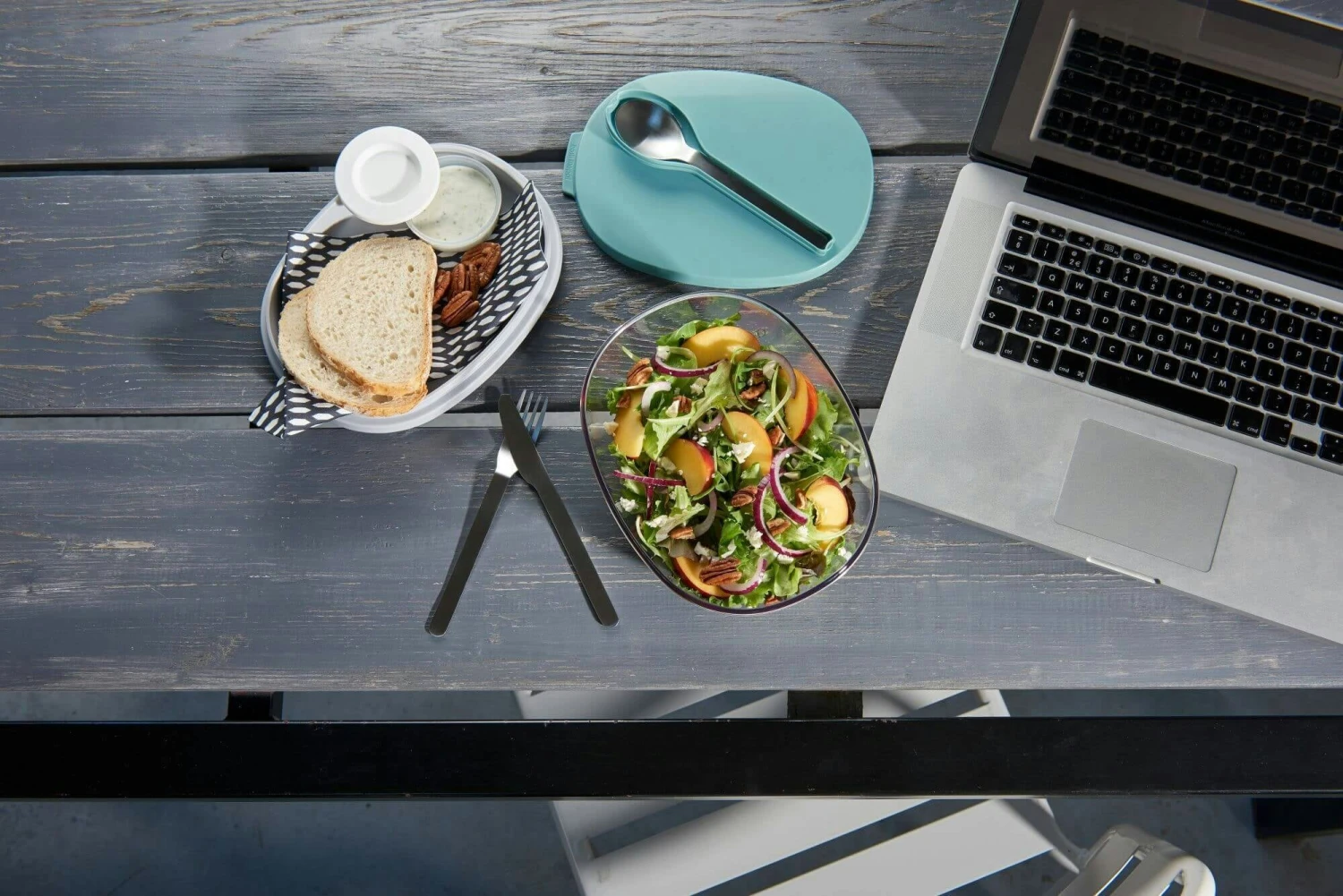 Mepal Saladbox Ellipse - Wit OP=OP 4 Mepal Saladbox Ellipse - Wit OP=OP - Afbeelding 2