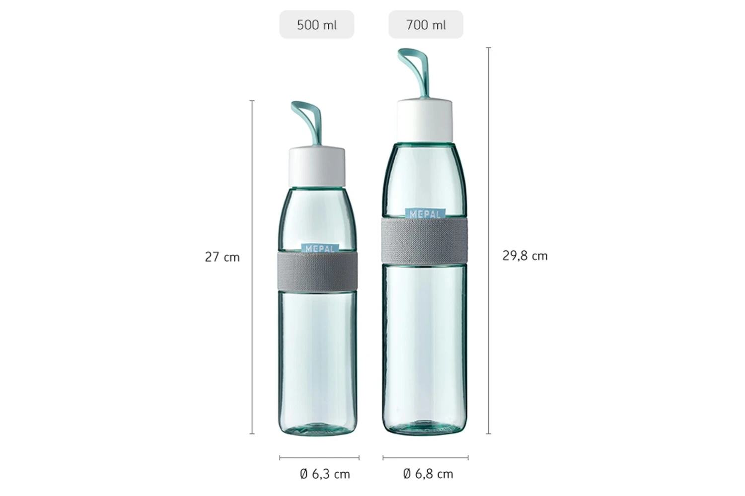 Mepal Waterfles Ellipse - Wit 500 Ml OP = OP 4 Mepal Waterfles Ellipse - Wit 500 Ml OP = OP - Afbeelding 2