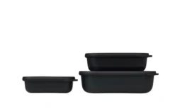 Mepal Cirqula Multi Bowl Set Rechthoekig Plat 3 Stuks 500 / 1000 / 2000 Ml Nordic Black